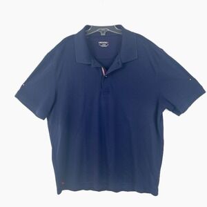 UNTUCKit Damaschino Navy Blue‎ Short Sleeve Cotton Performance Golf Polo MEDIUM